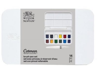 WINSOR & NEWTON  cotman set daquarelle avec pinceau &agrave; r&eacute;servoir deau