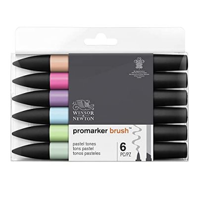 WINSOR & NEWTON Winsor  & newton Set de 6 PROMARKER BRUSH. Couleurs tons pastel.