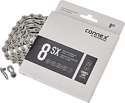 CONNEX Wippermann  8xs 6.6 Mm 1/2x3/32 Road/mtb Chain Beige,Argent&eacute; 114 Links