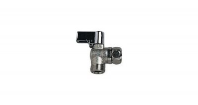WIRQUIN  19529004 Robinet d'arr&ecirc;t &eacute;querre 14 tour en laiton R29, chrom&eacute;