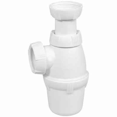 WIRQUIN  30720395 30720395-Siphon de lavabo r&eacute;glable en Hauteur, Blanc