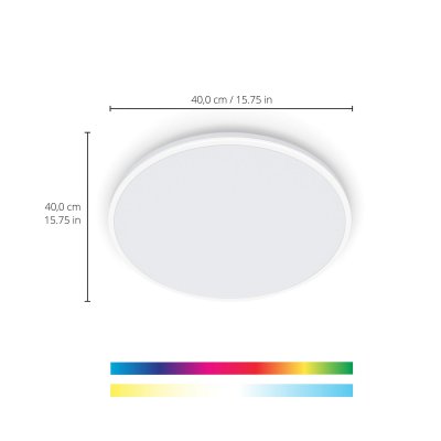WIZ  - 8719514554276 Rune Ceiling 21W w 27-65K tw rgb Plafonnier led 21 w blanc X932132