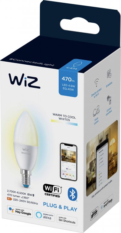 WIZ  - C37 Candle E14 Tunable White - Smart Home