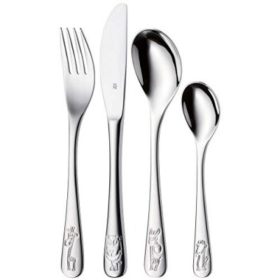 WMF  4 Pieces Childrens Cutlery Safari Argent&eacute;
