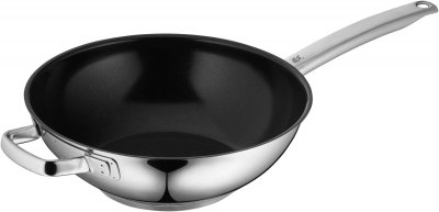 WMF  - Durado - Po&ecirc;le &agrave; wok - 28&nbsp;cm - Rev&ecirc;tement en acier inoxydable - Passe au four