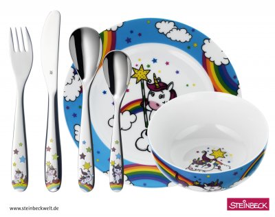 WMF  Set vaisselle enfant 6 pi&egrave;ces - Licorne