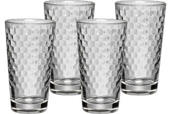 WMF  Verres &Agrave; Latte Macchiato Set De 4pi&egrave;ces Nid D'abeille Verre Passe Au Lave-Vaisselle