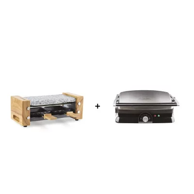 HKOENIG WOD2 Appareil &agrave; raclette et pierre + GR20 plancha grill et Panini 