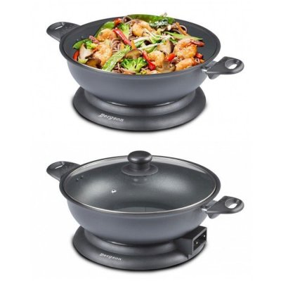 TECHWOOD Wok &eacute;lectrique 36 L 1400W Noir - Rev&ecirc;tement antiadh&eacute;sif cuve d&eacute;tachable &Oslash;32 cm