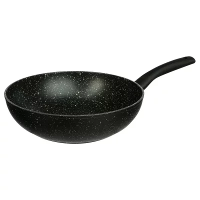 PARIS PRIX Wok en aluminium - D. 28 cm - Effet pierre noire 