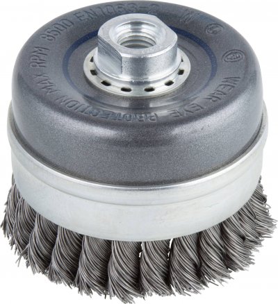 WOLFCRAFT  1 brosse m&eacute;tallique soucoupe torsad&eacute;e m14 &oslash;90mm