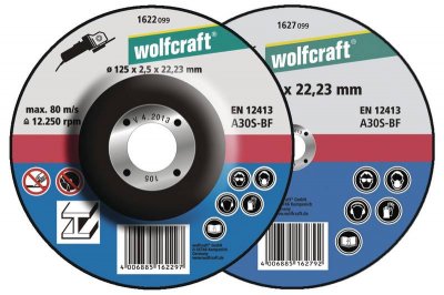 WOLFCRAFT  1622300 Disques tron&ccedil;onneuse Diam&egrave;tre 125 x 2,5 Lot de 5 mm