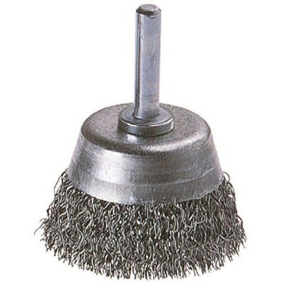 WOLFCRAFT  2106000 Brosse m&eacute;tallique soucoupe tige 6 mm Diam&egrave;tre 50 mm