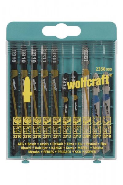 WOLFCRAFT  2358000 1 Coffret de Lames Scie Sauteuse Queue en T