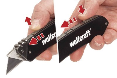 WOLFCRAFT  4124000 couteau alu loisirs lame r&eacute;tractable