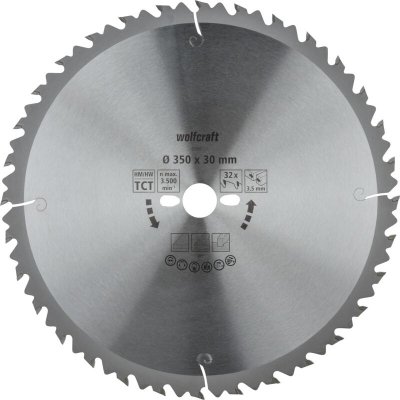 WOLFCRAFT  6666000 Lame scie table CT 32DTS Diam&egrave;tre 350 x 30 x 3,5 mm