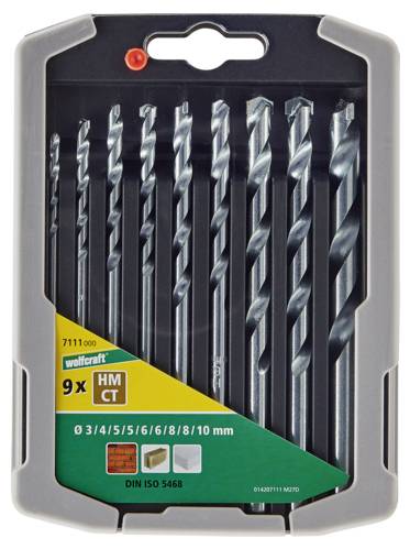 WOLFCRAFT  8450000 5 Pieces Stone Drill Set 4.10 Mm Argent&eacute;