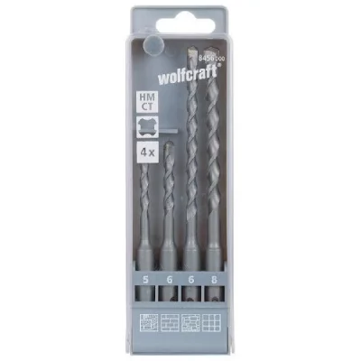 WOLFCRAFT  8456000 Coffret de 4 forets b&eacute;ton CT SDS 5A8