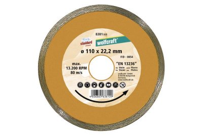 WOLFCRAFT  Disque diamant continu std - Diam&egrave;tre: 110 mm