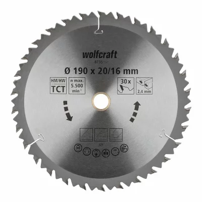 WOLFCRAFT  Lame scie circulaire CT 30 dents - &Oslash;190x16mm