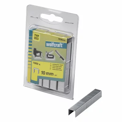 WOLFCRAFT  Lot de 1000 Agrafes larges acier tremp&eacute; type 053 - 10mm