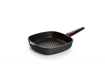 WOLL  1628-1IL Nowo Po&ecirc;le &agrave; Steak rainur&eacute;e en Titane avec Manche Amovible 28 x 28 cm, Hauteur 5,5 cm