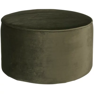 WOOOD  Sara - Pouf rond velours S - Couleur - Vert kaki