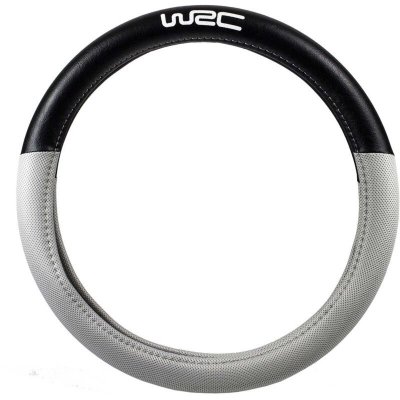 WRC  Couvre volant bi-mati&egrave;re noir et argent 35-38 cm 007381