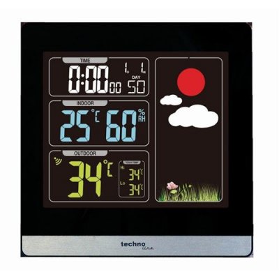 TECHNOLINE WS 6448 Noir - Stations M&eacute;t&eacute;o num&eacute;riques (Noir, 120 mm, 24 mm, 120 mm)