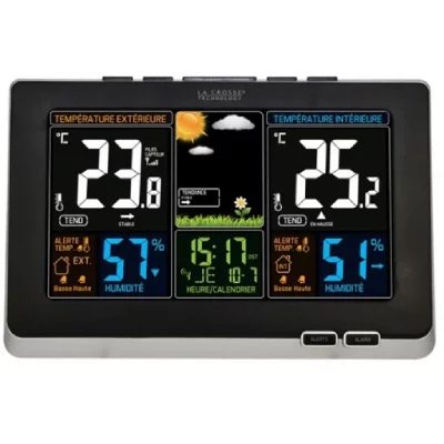 LACR WS6828 Station M&eacute;t&eacute;o Color&eacute;e - Noir - La Crosse Technology