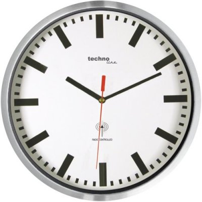 WT8990 radiopilot&eacute;(e) Horloge murale 30 cm x 5 cm argent (m&eacute;tallis&eacute;)