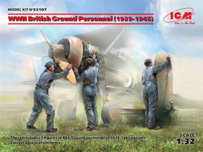ICM Wwii British Ground Personnel(1939-1945)(3 Figures) - 1:32e - 