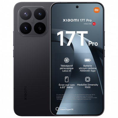 XIAOMI  17T Pro Con&ccedil;u avec Leica Noir (12 Go / 512 Go)