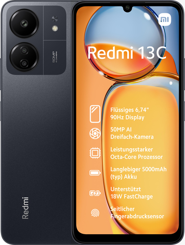XIAOMI  Redmi 13C 6GB RAM 128GB ROM [Version Globale] (Midnight Black)