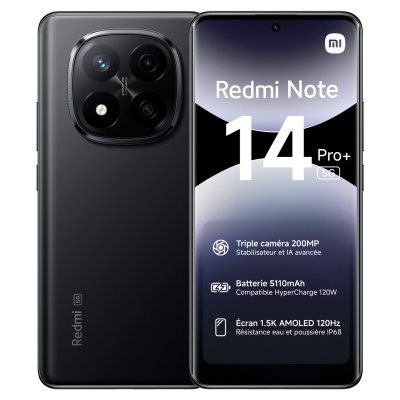 XIAOMI  Redmi Note 14 Pro+ 5G (Noir) - 512 Go 