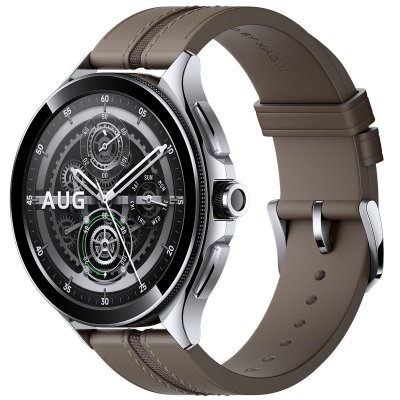 XIAOMI  Watch 2 Pro bluetooth Bo&icirc;tier argent&eacute; avec bracelet en marron
