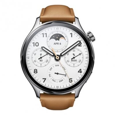 XIAOMI  watch s1 pro reloj smartwatch plata con correa de cuero marr&oacute;n