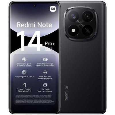 XIAOMI  -  redmi note 14 pro+ 8+256gb 6.67 5g midnight black eu
