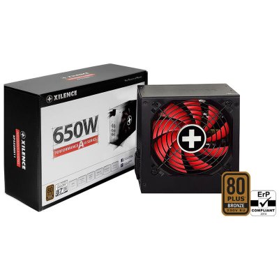XILENCE  XP650R11 650W Alimentation PC, 80+ Bronze, Gaming, ATX, Rouge/Noir