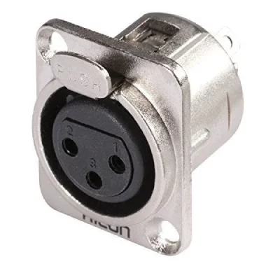 HICON XLR embase femelle, contacts droits HI-X3DF Nombre de p&ocirc;les (num): 3 argent, noir