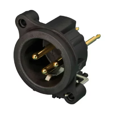 NEUTRIK XLR embase m&acirc;le, contacts droits  NC3MAV Nombre de p&ocirc;les: 3 noir 1 pc(s)