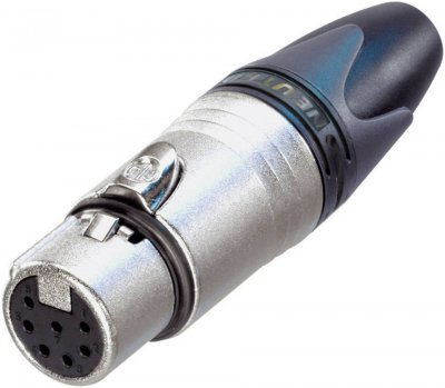 NEUTRIK XLR femelle, droit NC7FXX Nombre de p&ocirc;les (num): 7 argent