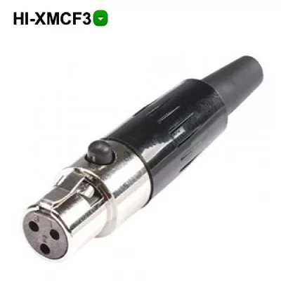 HICON XLR miniature femelle, droit HI-XMCF3 Nombre de p&ocirc;les: 3 argent