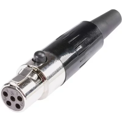 HICON XLR miniature femelle, droit HI-XMCF5 Nombre de p&ocirc;les: 5 argent