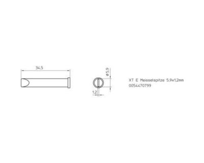 WELLER XT-E Panne de fer &agrave; souder forme de burin Taille de la panne 5.9 mm Contenu