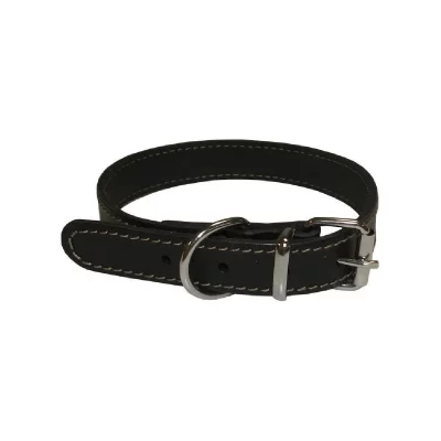 CSTORE YAGO Collier en cuir Souple et Reglable pour moyen chien, taille M 34-40cm, Coloris Noir