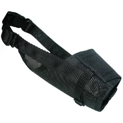 GENERIQUE YAGO Museliere en Nylon Noir pour Grand Chien, Partie Museau avec Filet Respirant et Reglable