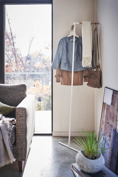 Yamazaki - Porte manteau d'angle en m&eacute;tal Corner blanc