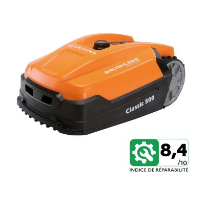 YARD FORCE  - Robot Tondeuse Classic 500B avec Bluetooth pour Jardins jusqu'&agrave; 500m&sup2; Noir/Orange