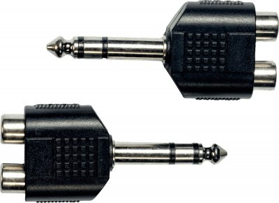 YELLOW CABLE  Adaptateur Jack 6.35 st&eacute;r&eacute;o-2 RCA fem